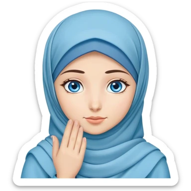 Turkish beautiful finish Konya girl blue eyes with hijab and dua  sticker