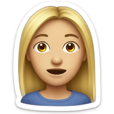 woman with a smeared face sticker