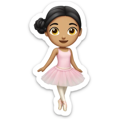 Ballerina Mexican girl with black hair in a bun  sticker