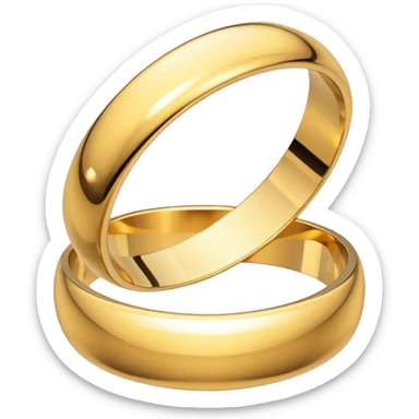 Broken wedding ring  into two piece  sticker