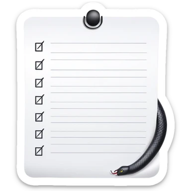 long curling to-do list paper looping up and down like a snake with tiny checkboxes fading into distance sticker