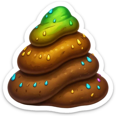 Caca énorme multicolore sticker