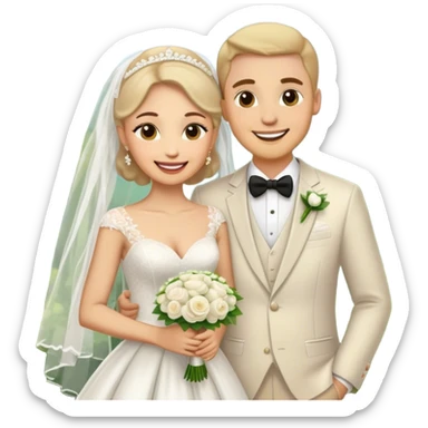 happy wedding couple outdoors sticker
