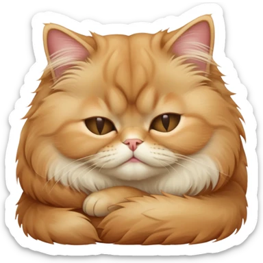 strawberry blonde persian cat sleeping with eyes closed sticker