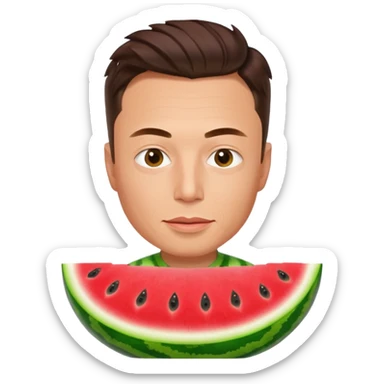 Elon musk in watermelon body sticker