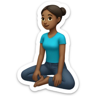 girl kneeling sticker
