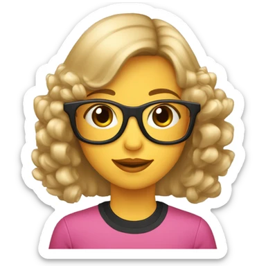 Niña de 12 años con de pelo y ojos cafés con unos auriculares de casco  negros con lentes rosas  sticker