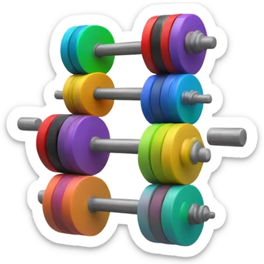 Barbell with color plates sticker