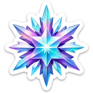Iridescent sparkly shiny nebula snow crystal   sticker