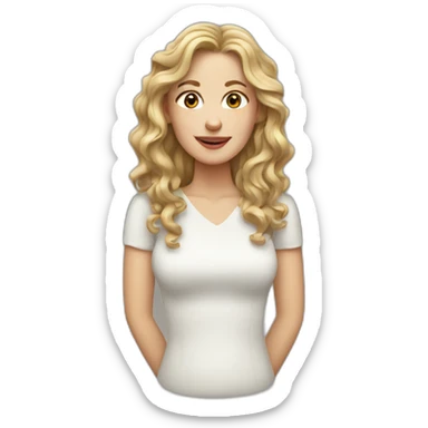 white woman with wavy hair sticker