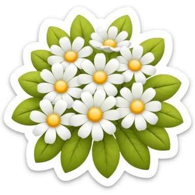 White flowers sticker