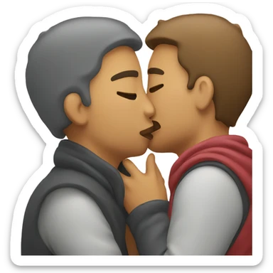 person kissing another  sticker