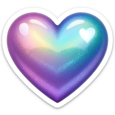 glittery heart sticker
