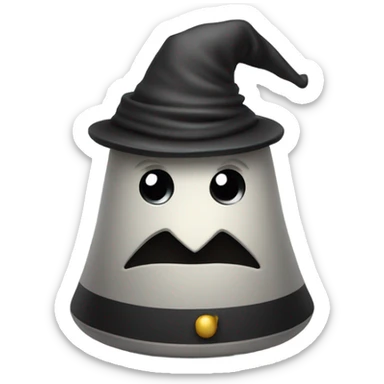 a smug chess pawn with a wizard hat sticker