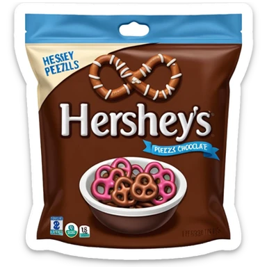 Bag of Hersheys chocolate dipped pretzels  sticker