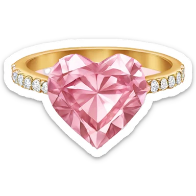 Heart Shaped Shiny Pink Diamond Ring sticker