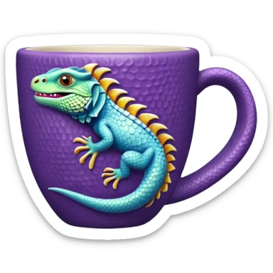 purple iguana cup sticker