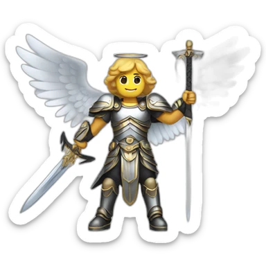 Archangel Michael with blade AND wings  sticker