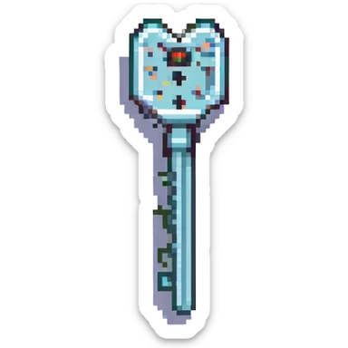 pixelated lockpick, Minecraft video game style, simple and recognizable sticker