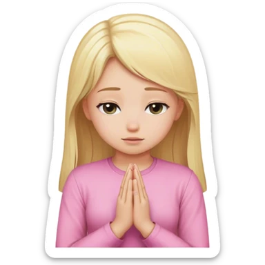 blonde girl with pink shirt praying  sticker