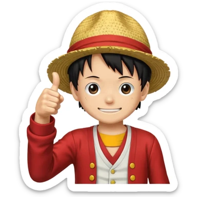 luffy giving a thumbs up in anime style sticker