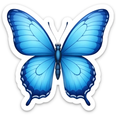 Blue butterfly emoji For text sticker