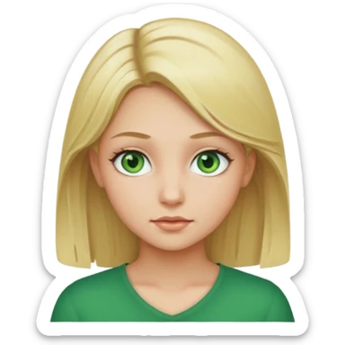 Girl blonde Green eyes sticker