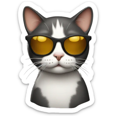 Cat with sunglasses sticker