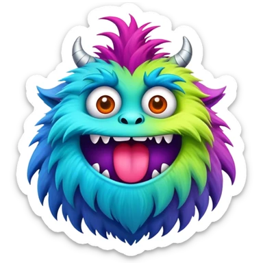 silly and furry monster  sticker