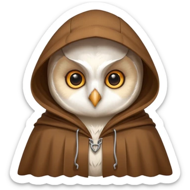 white barn owl in brown cloak sticker