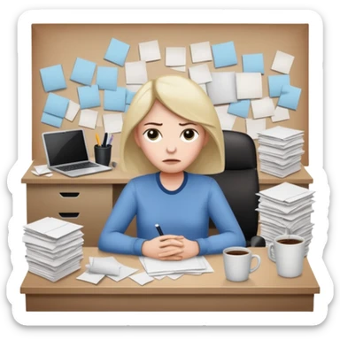 Cringe overworked worker sticker