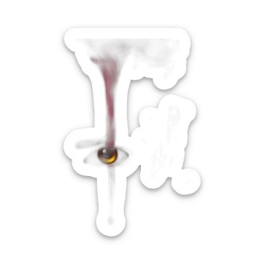 Fight club type male face drenched in cherry juice sticker