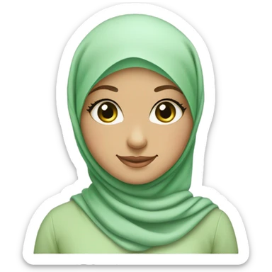 a pretty hijabi girl with green eyes  sticker