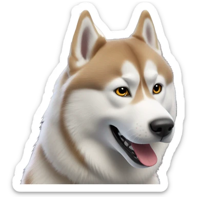 Red Siberian husky howling at the moon sticker