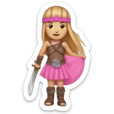 Vikings en tutu rose sticker