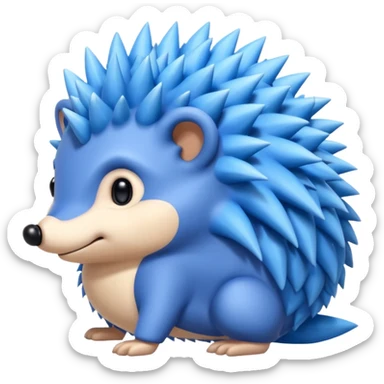 A blue hedgehog with 6 spines and sticker