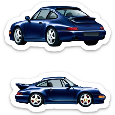 1994 navy blue Porsche 993 carrera 2 with no rear wing sticker