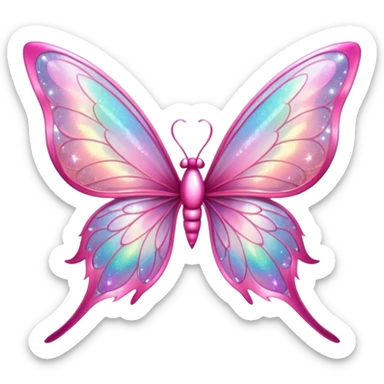 PINK FAIRY WINGS WITH GLITTERS sticker