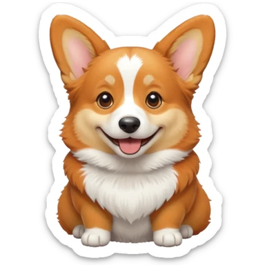 corgi in snow sticker