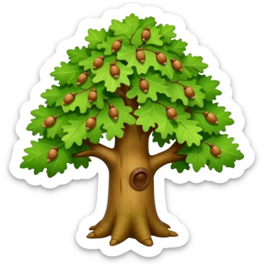 Cute, full-length tree oak emoji  sticker