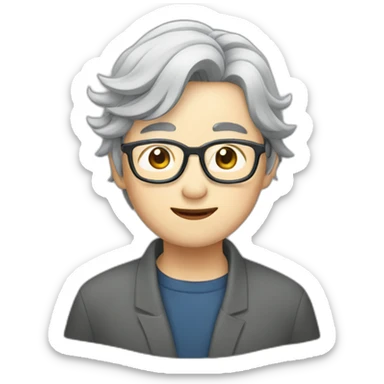 Chinese grey hair wear glasses held Taiwan flagup sticker