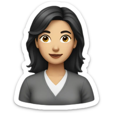 female Teacher with black hair sticker