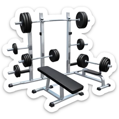 Fitness gym with dumbbells and workout equipment sticker
