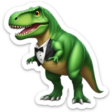 un t-rex avec un costume de gentleman sticker