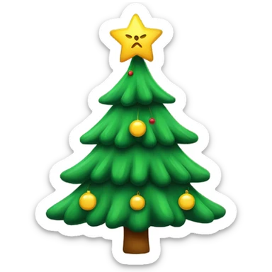 Christmas tree wishing merry Christmas sticker