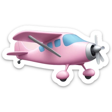 Pastel pink cartoon plane sticker