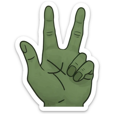 hand with middle and ring finger crossed and index finger down  sticker