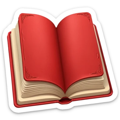 open book with completely red pages sticker