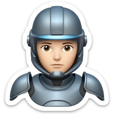 futuristic armored soldier portrait, head and shoulders only, helmet visor, sci-fi armor details, 3D cartoon, mobile game icon style, clean background, no text, no watermark

 sticker