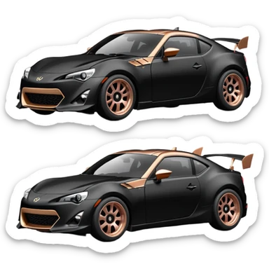 Satin black and rose gold Batman and 60’s Batgirl themed Scion FR-S hot rod sticker